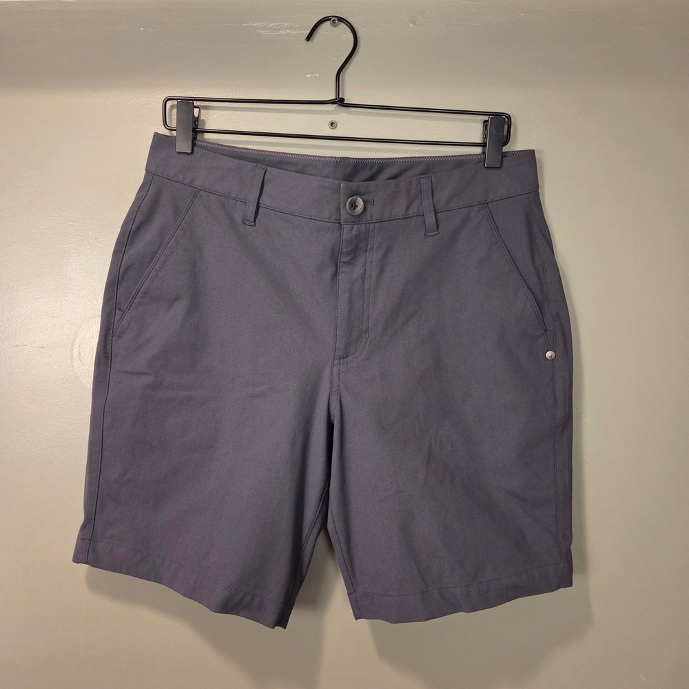 Vuori Men's Stretch Flat Front Shorts Size 30 Gray 8" Inseam Style #V379